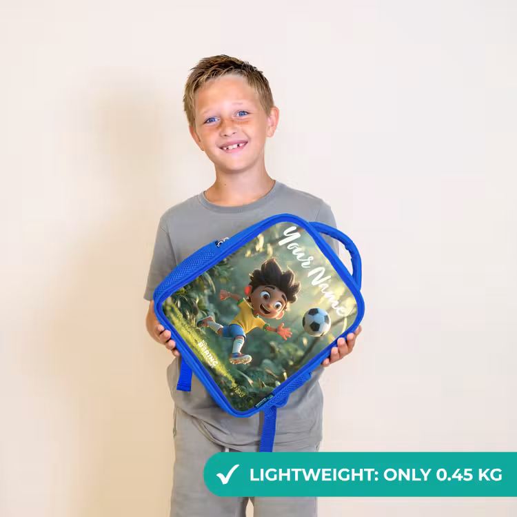 Kids backpack with name - Blue - Soccer - Boy - Forest — 3