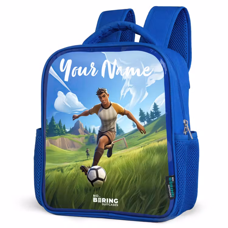 Kids backpack with name - Blue - Soccer - Boy - Goal - Soccer jersey — 7