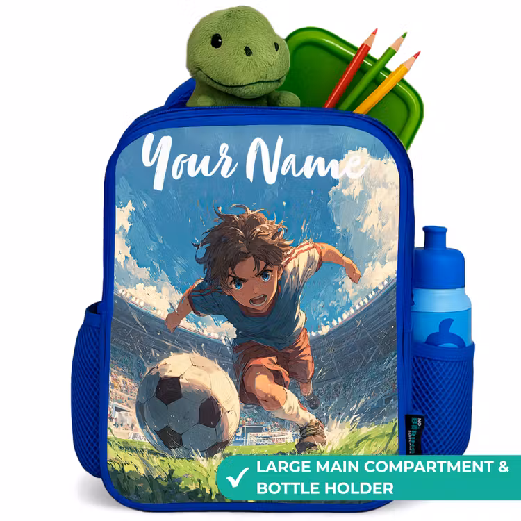 Kids backpack with name - Blue - Stadium - Football - Boy — 5