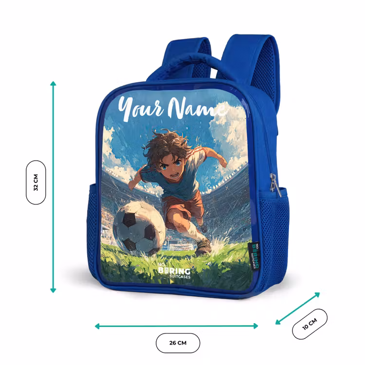Kids backpack with name - Blue - Stadium - Football - Boy — 6