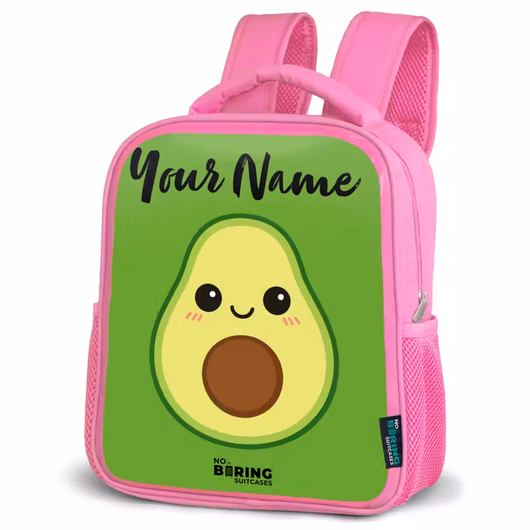 Kids backpack with name - Pink - Kawai - Avocado - Green — 4