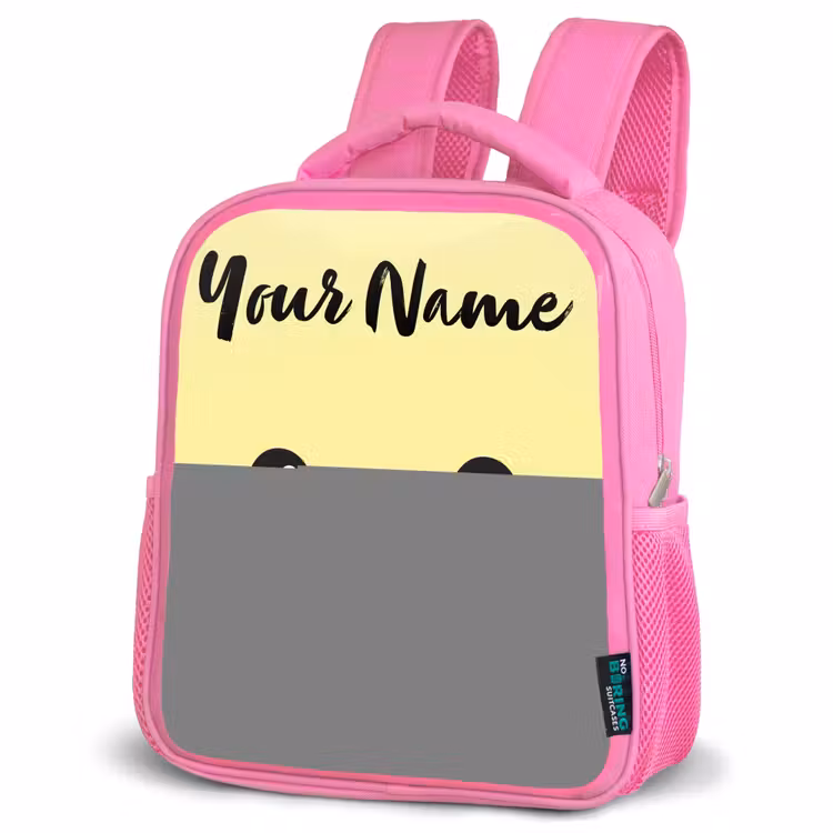 Kids backpack with name - Pink - Kawai - Chick - Yellow — 4
