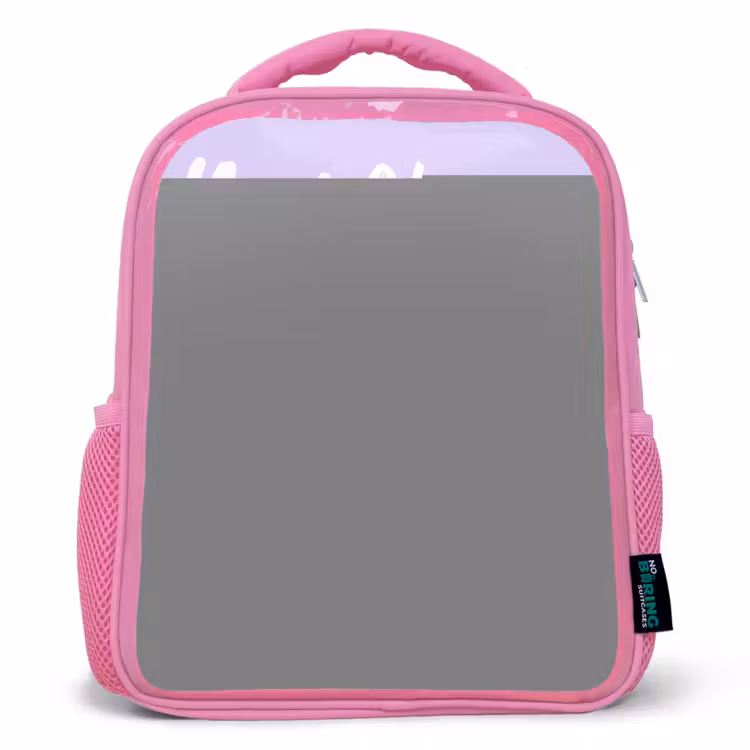 Kids backpack with name - Pink - Kawai - Duck - Scarf — 1
