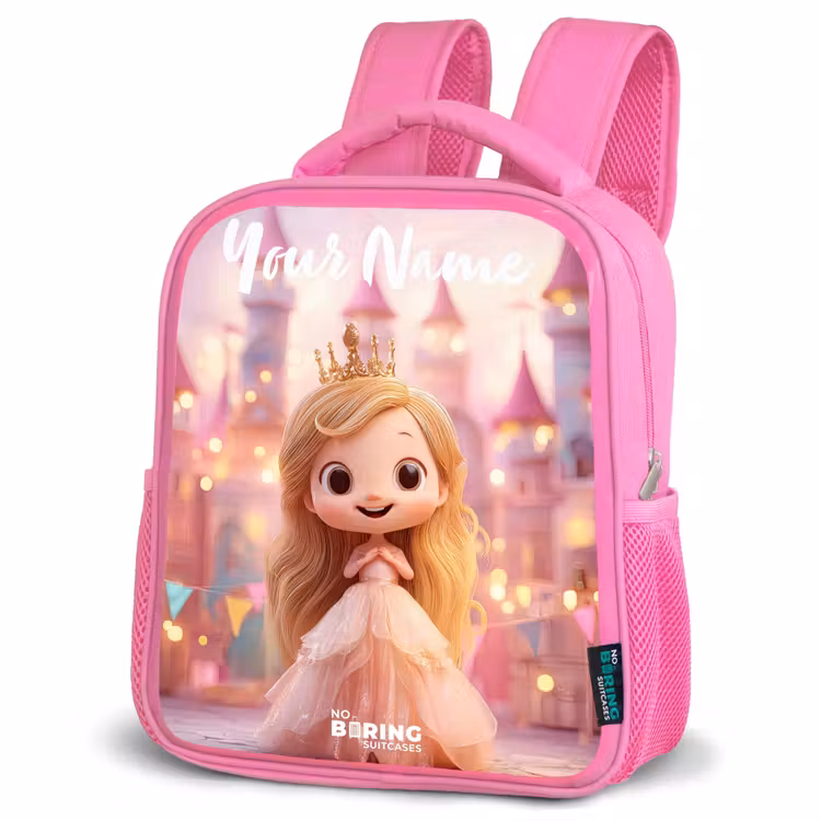 Kids backpack with name - Pink - Princess - Pink - Castle — 4