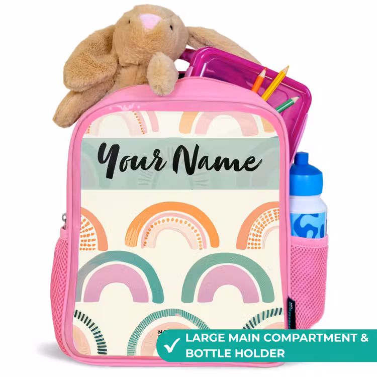 Kids backpack - Pink - Rainbow - Pastel - Pattern — 2
