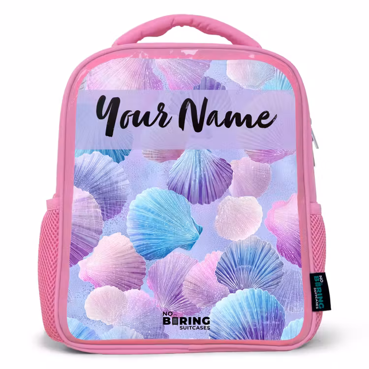 Kids backpack - Pink - Shells - Purple - Blue - Pattern — 1