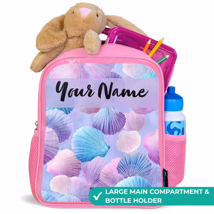 Kids backpack - Pink - Shells - Purple - Blue - Pattern — 2