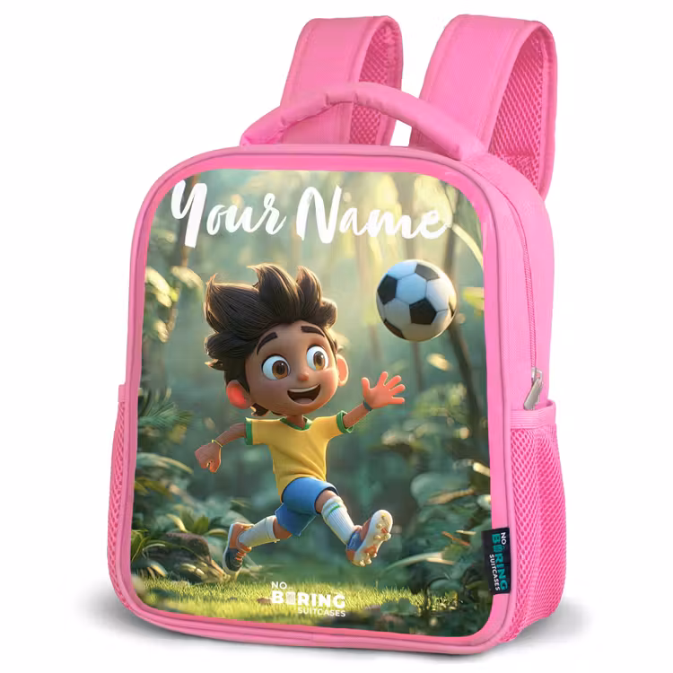 Kids backpack with name - Pink - Soccer - Boy - Forest — 4
