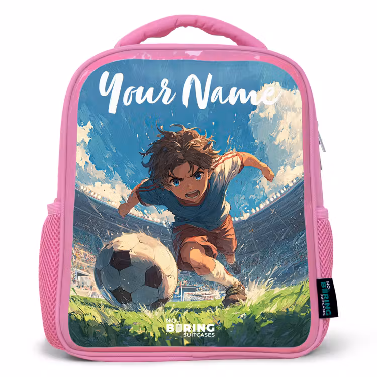 Kids backpack with name - Pink - Stadium - Football - Boy — 1