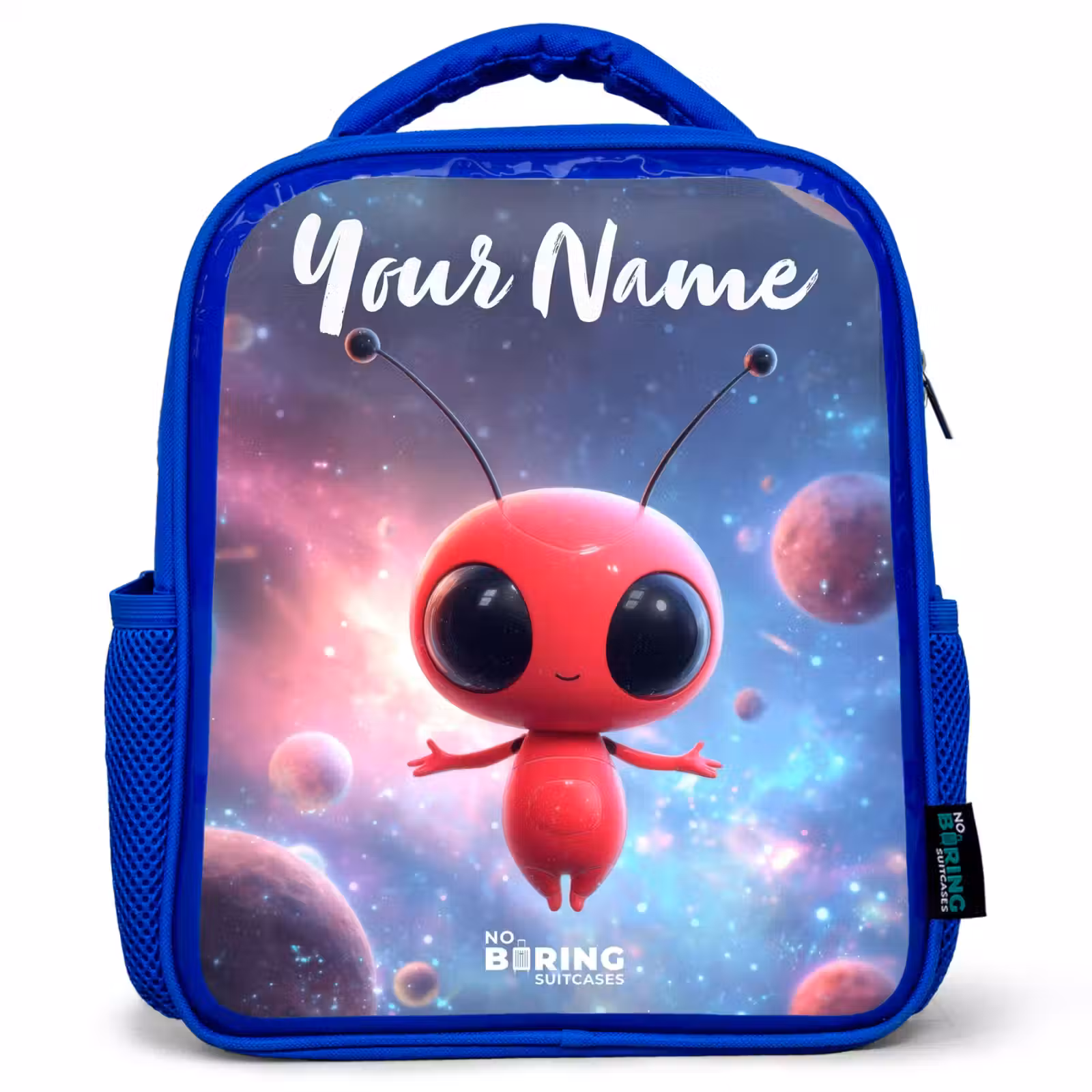 Kids backpack - Blue - Red Space Being in Cosmic Dance — 1