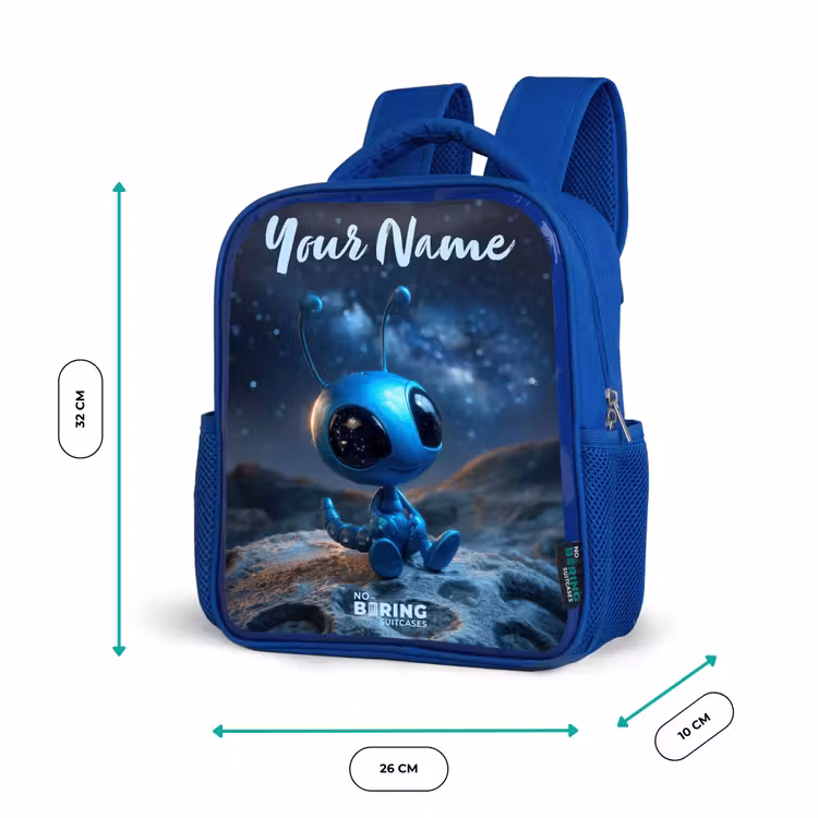 Kids backpack - Blue - Blue alien creature under starry sky — 6