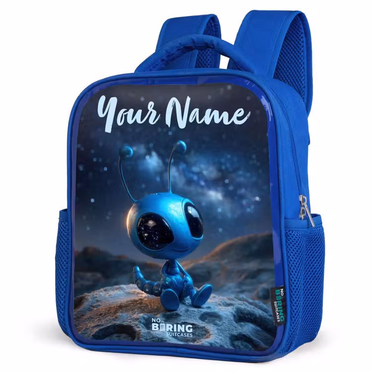 Kids backpack - Blue - Blue alien creature under starry sky — 7