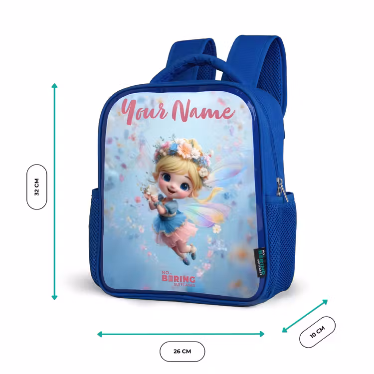 Kids backpack - Blue - Butterfly Fairy in Flower Air — 6