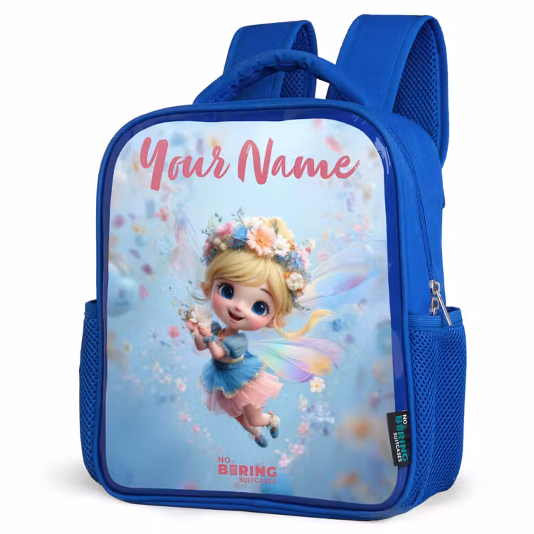 Kids backpack - Blue - Butterfly Fairy in Flower Air — 7