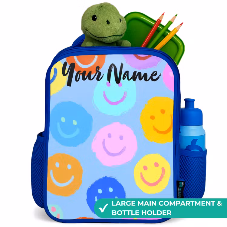 Kids backpack - Blue - Cheerful pattern of smileys — 5