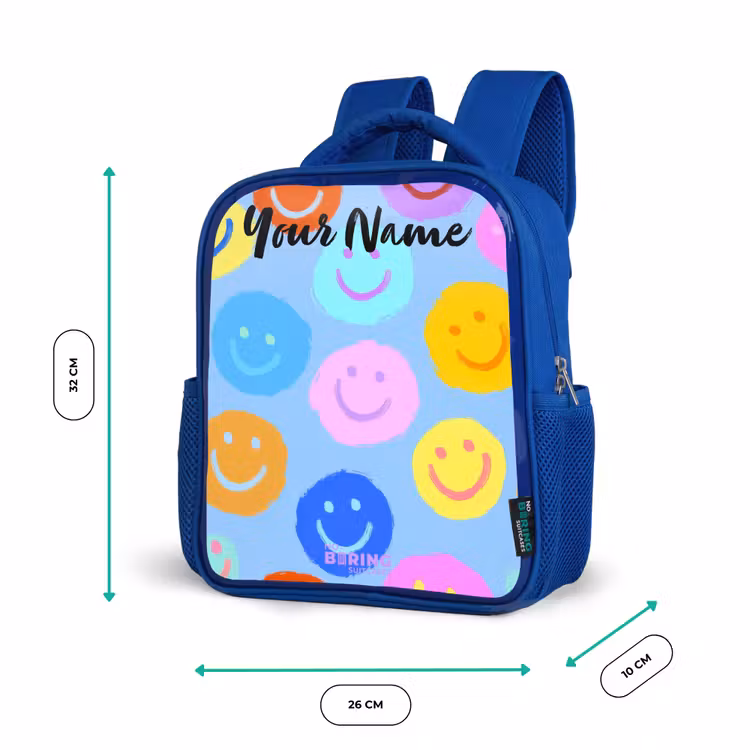 Kids backpack - Blue - Cheerful pattern of smileys — 6