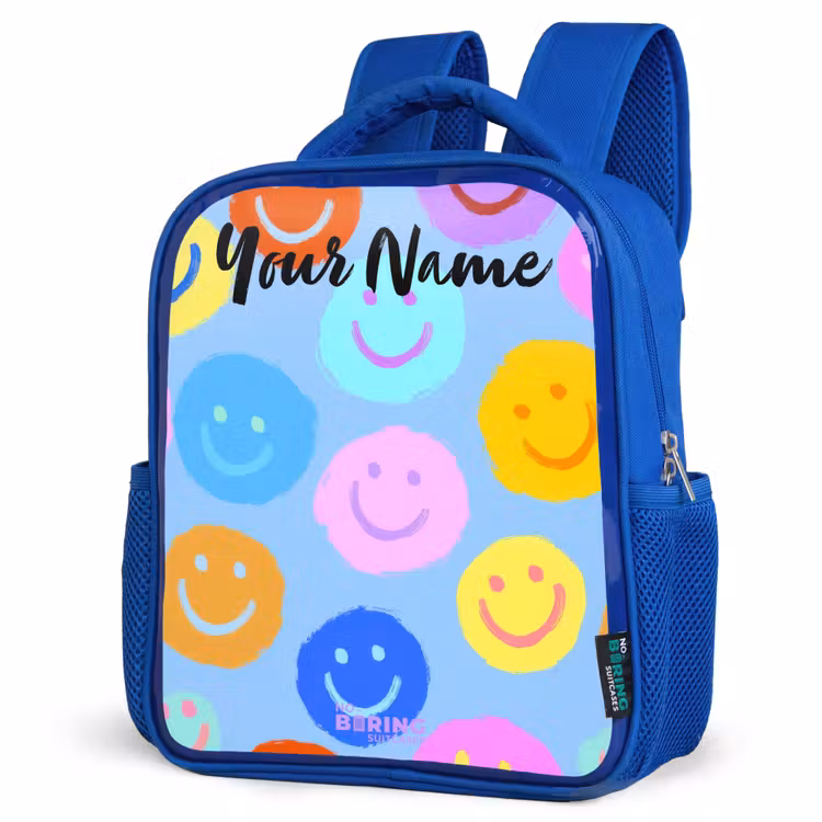 Kids backpack - Blue - Cheerful pattern of smileys — 7