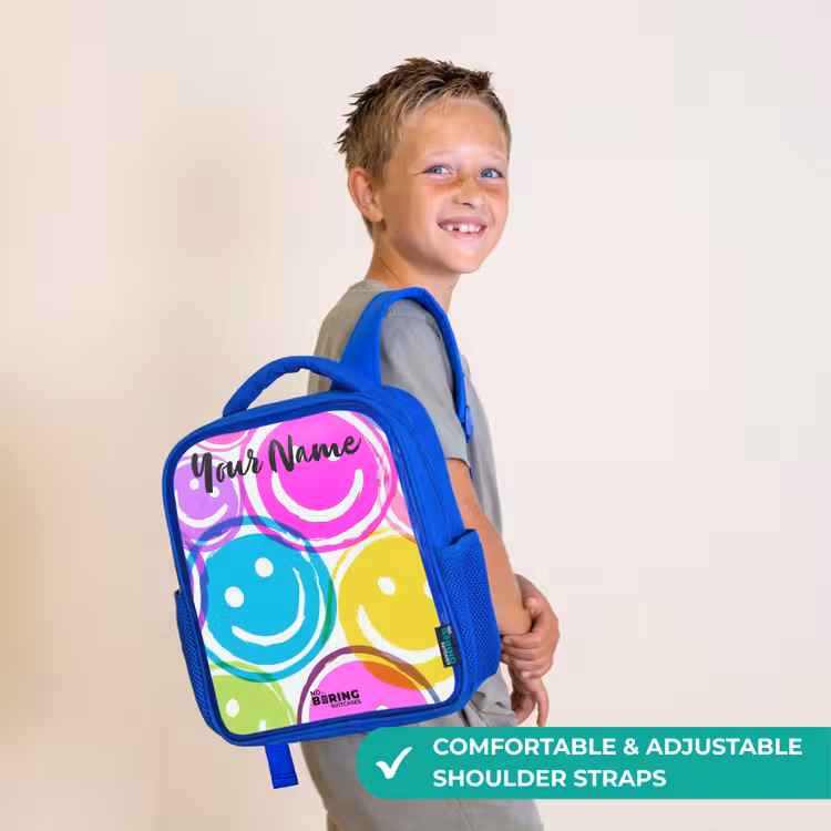 Kids backpack - Blue - Colorful explosion of smiles — 4