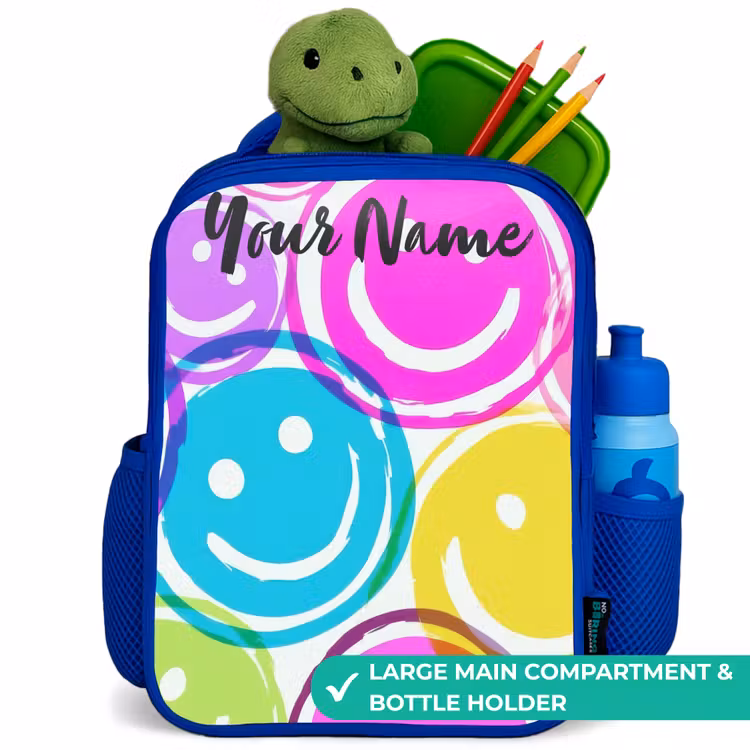 Kids backpack - Blue - Colorful explosion of smiles — 5