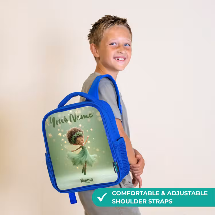 Kids backpack - Blue - Dancing fairy in green light — 4