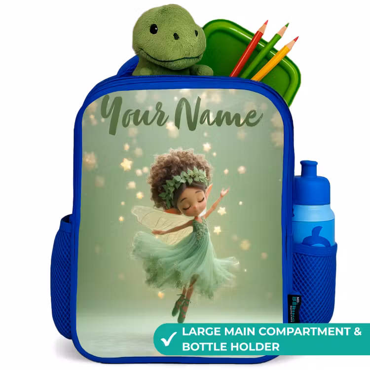 Kids backpack - Blue - Dancing fairy in green light — 5