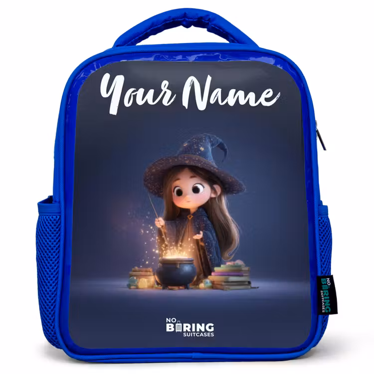 Kids backpack - Blue - Enchanted girl with cauldron — 1