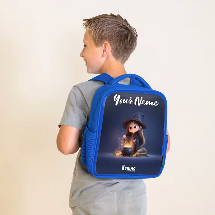 Kids backpack - Blue - Enchanted girl with cauldron — 2