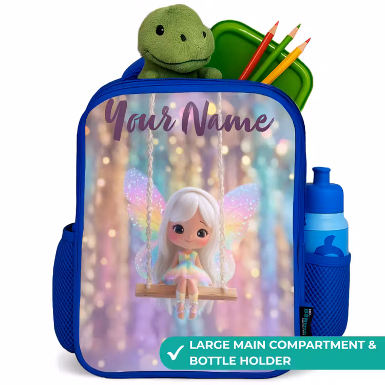 Kids backpack - Blue - Fairy - Elf - Rainbow — 5
