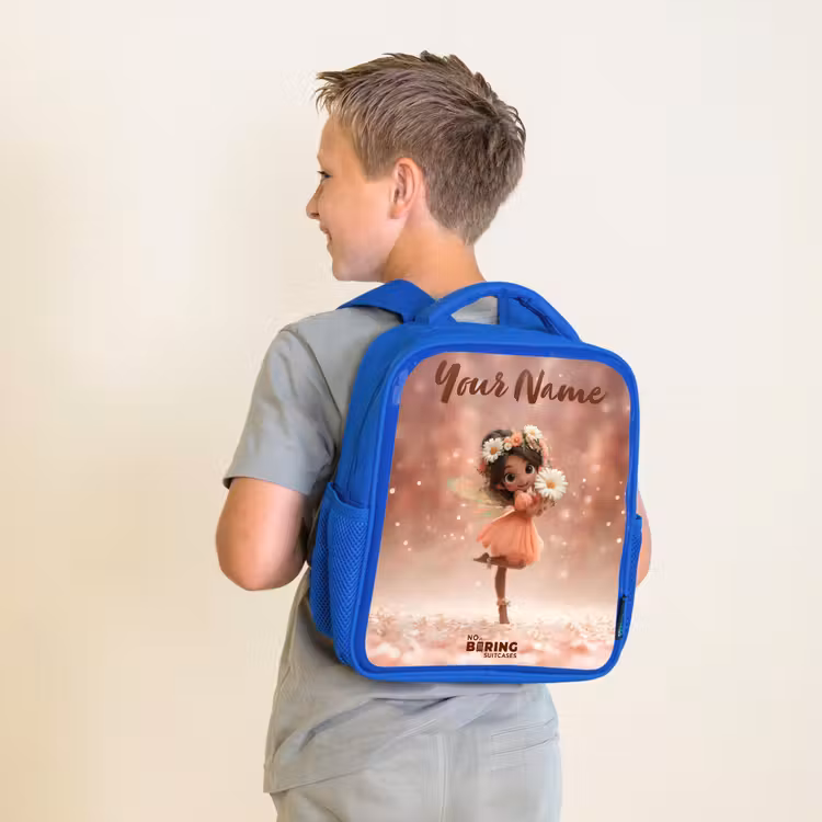 Kids backpack - Blue - Fairy with daisies — 2