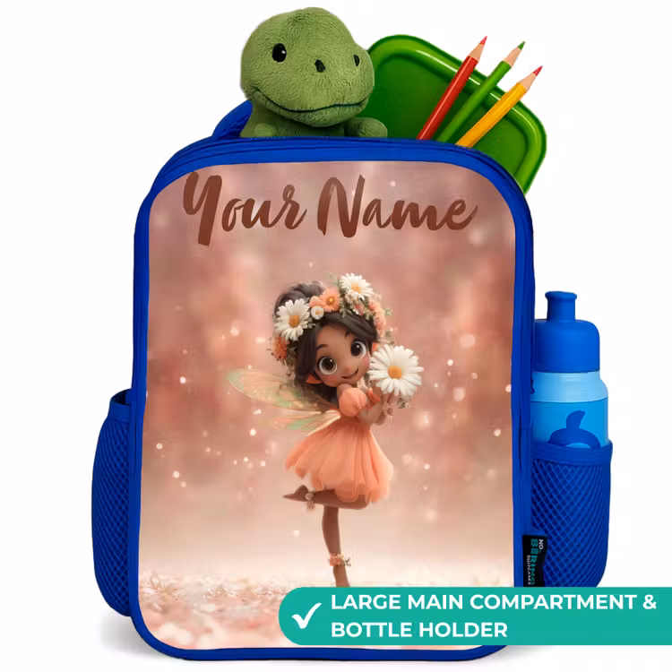 Kids backpack - Blue - Fairy with daisies — 5