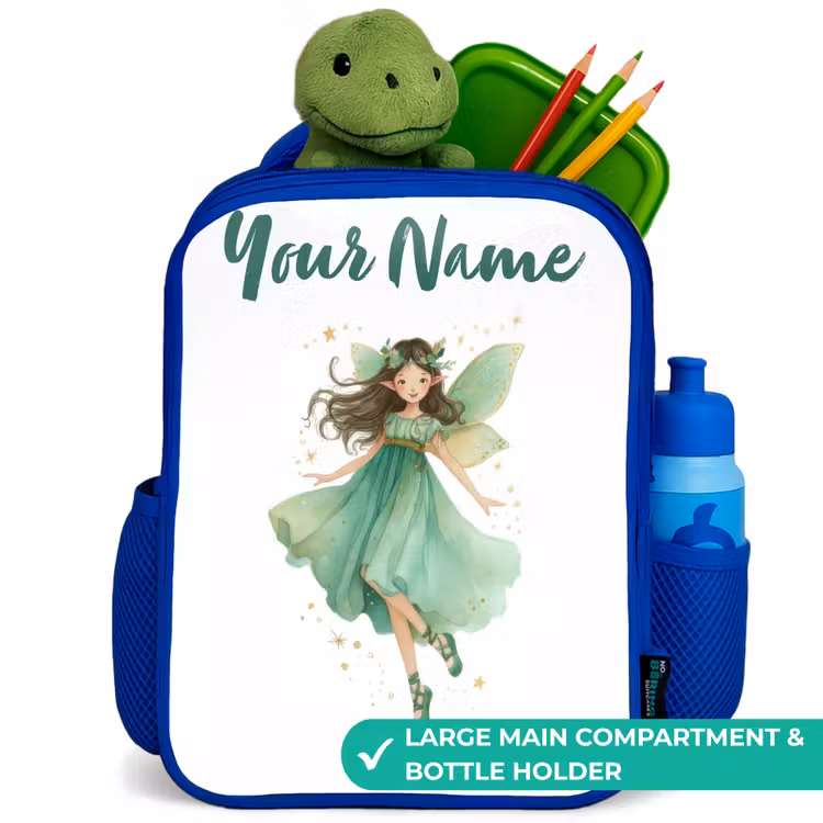 Kids backpack - Blue - Floating green elf — 5