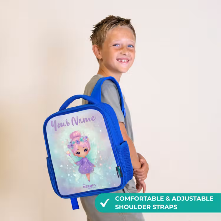 Kids backpack - Blue - Flower fairy in pastel shine — 4