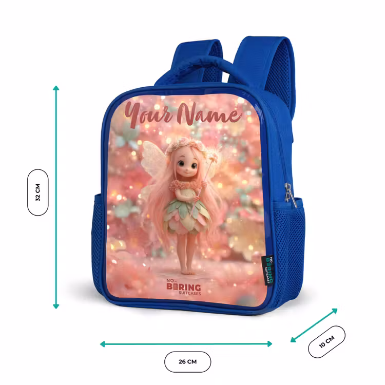 Kids backpack - Blue - Flower fairy in pink fairy world — 6