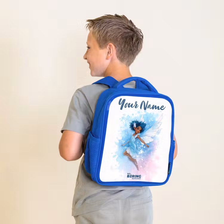 Kids backpack - Blue - Flying fairy in shades of blue — 2