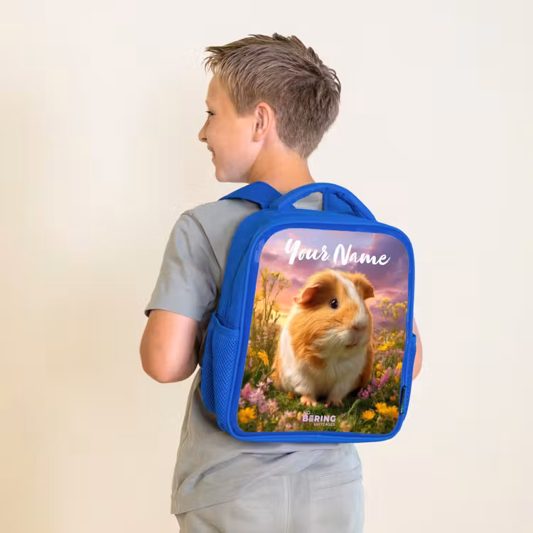 Kids backpack - Blue - Guinea pig - Nature - Animal — 2