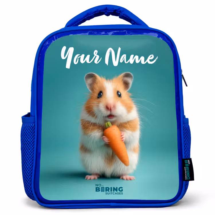Kids backpack - Blue - Hamster - Carrot - Animal — 1