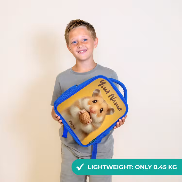 Kids backpack - Blue - Hamster - Walnut - Animal — 3