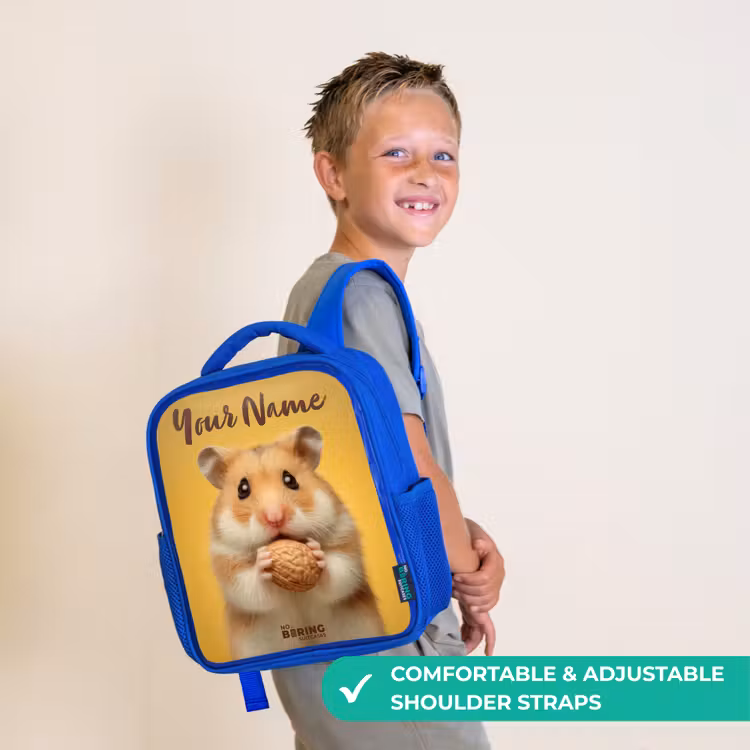 Kids backpack - Blue - Hamster - Walnut - Animal — 4