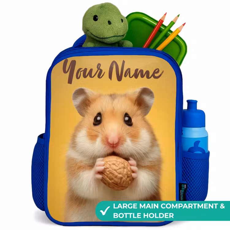 Kids backpack - Blue - Hamster - Walnut - Animal — 5