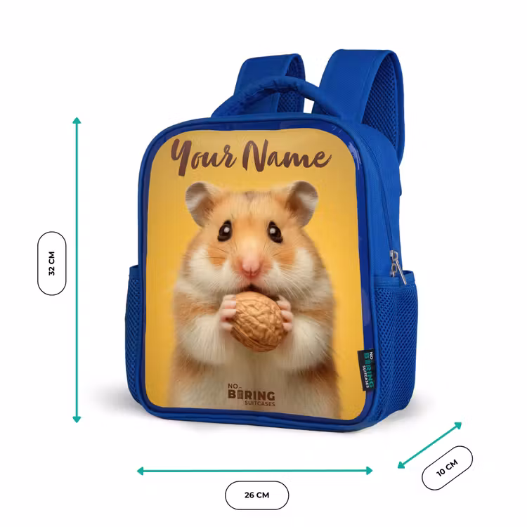 Kids backpack - Blue - Hamster - Walnut - Animal — 6
