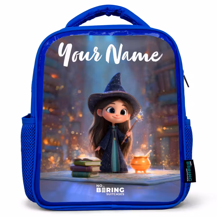 Kids backpack - Blue - Little enchantress in library — 1