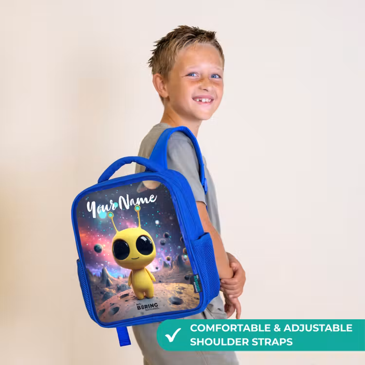 Kids backpack - Blue - Merry alien creature — 4