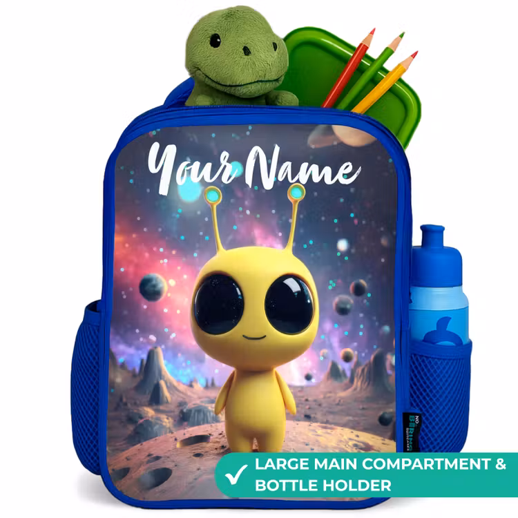 Kids backpack - Blue - Merry alien creature — 5
