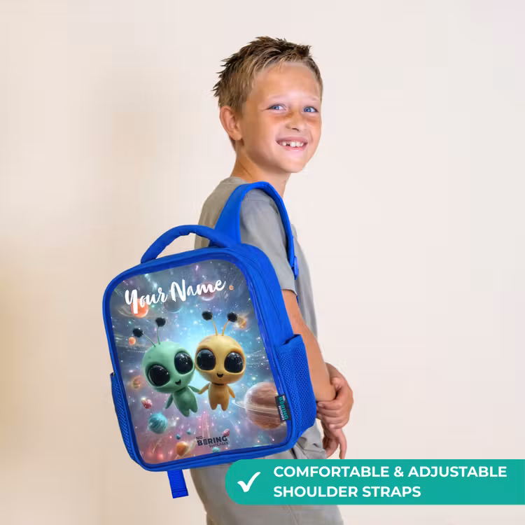 Kids backpack - Blue - Merry alien friends — 4