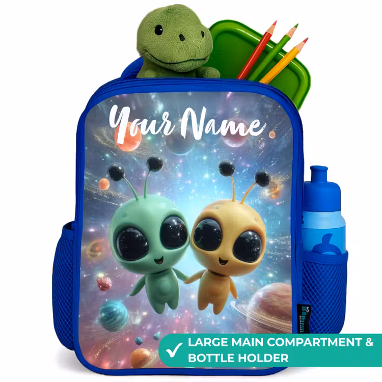 Kids backpack - Blue - Merry alien friends — 5