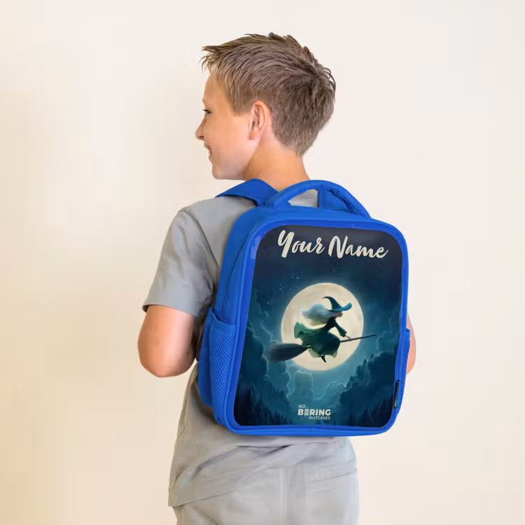 Kids backpack - Blue - Night Flight over the Forest — 2