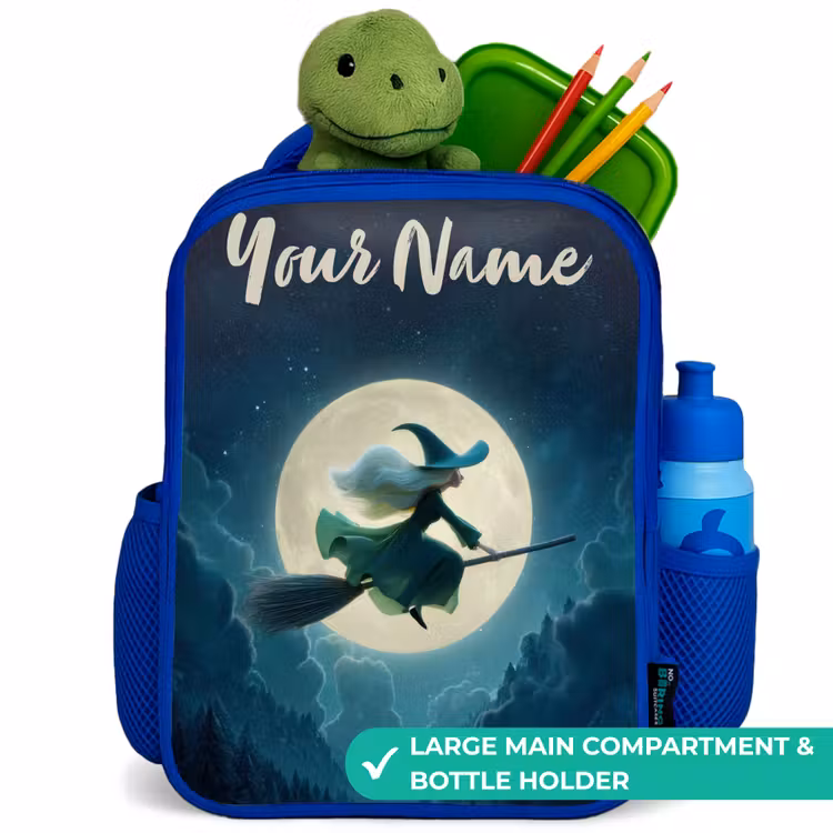 Kids backpack - Blue - Night Flight over the Forest — 5