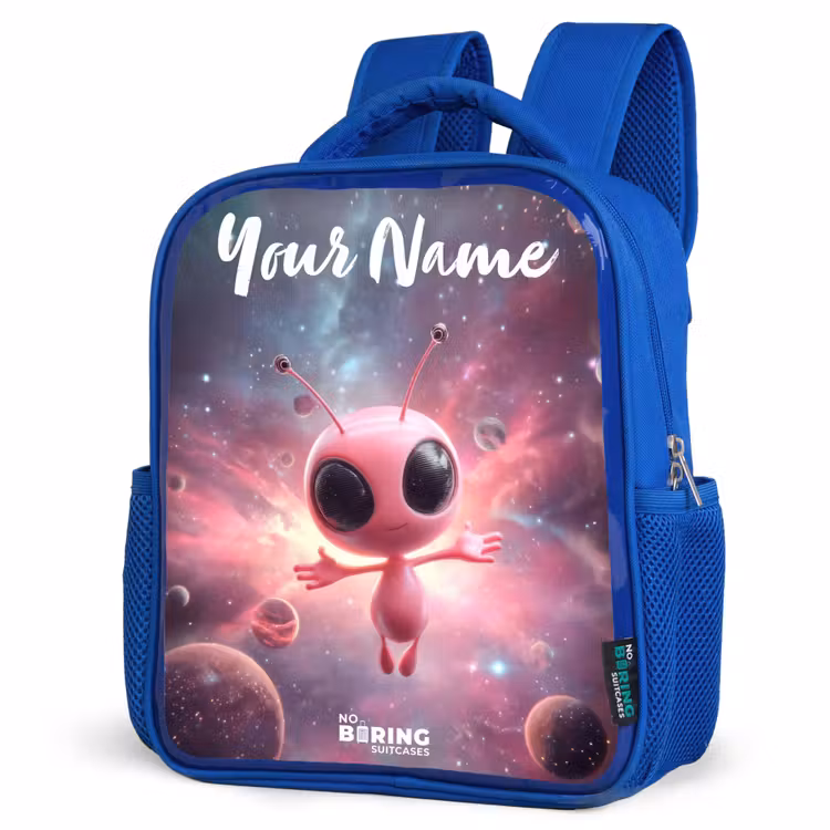 Kids backpack - Blue - Pink Alien in Star Nebula — 7