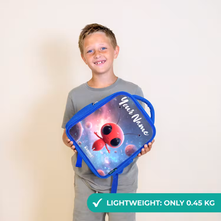 Kids backpack - Blue - Red Space Being in Cosmic Dance — 3