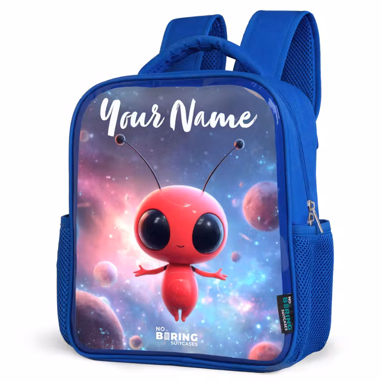 Kids backpack - Blue - Red Space Being in Cosmic Dance — 7
